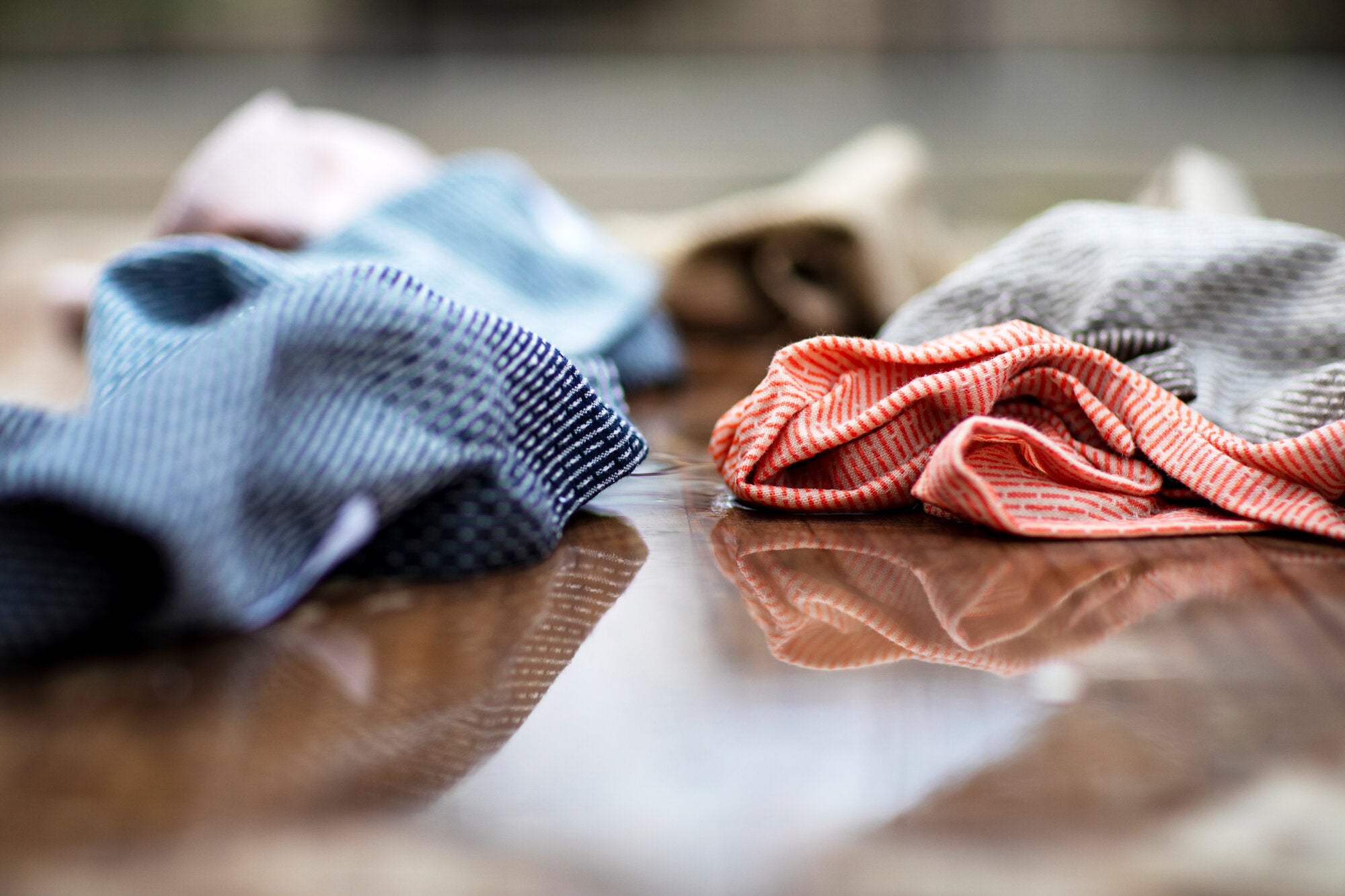 Grey oven mitts