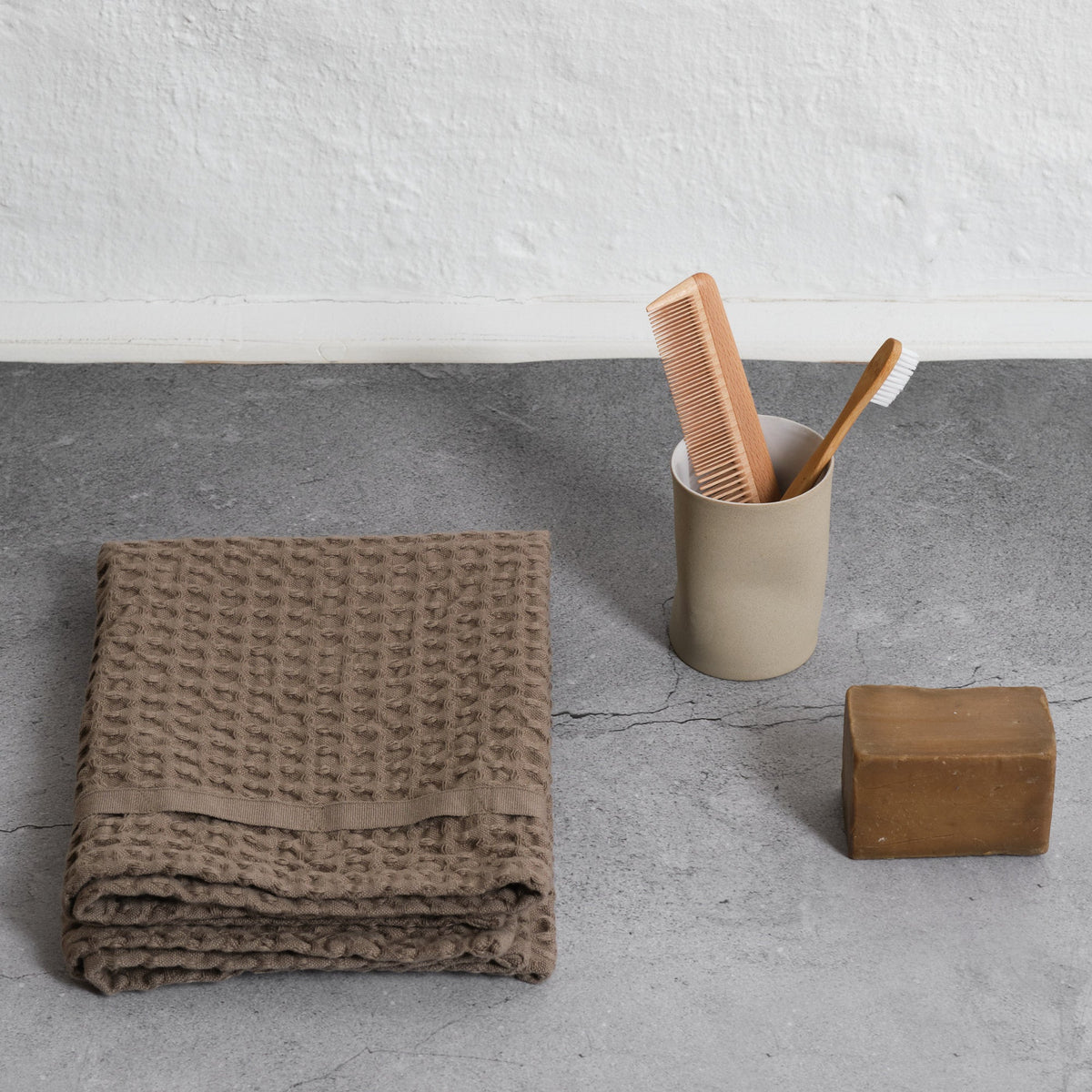 The Organic Company Big Waffle Hand Towel - 50 x 75 cm Big Waffle 225 Clay