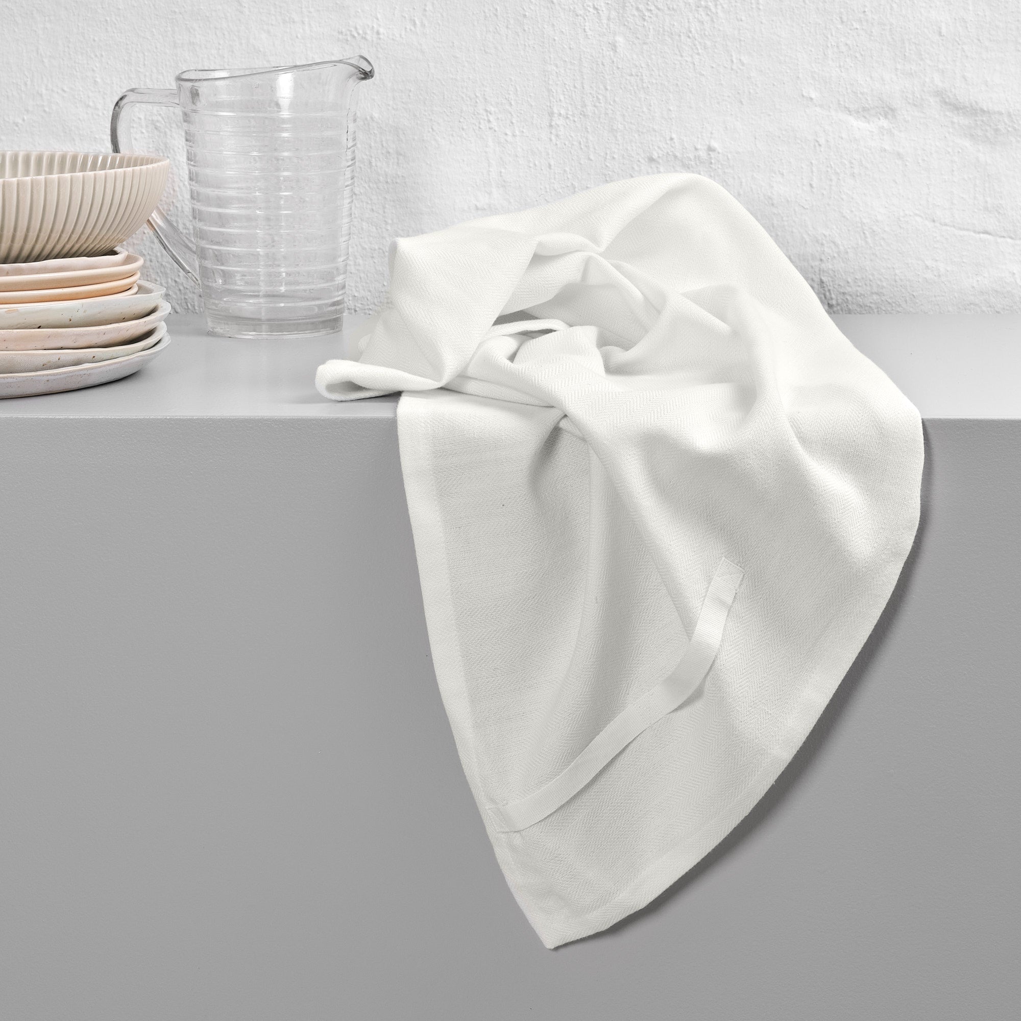 The Organic Company Kitchen Towel Herringbone 200 Natural white