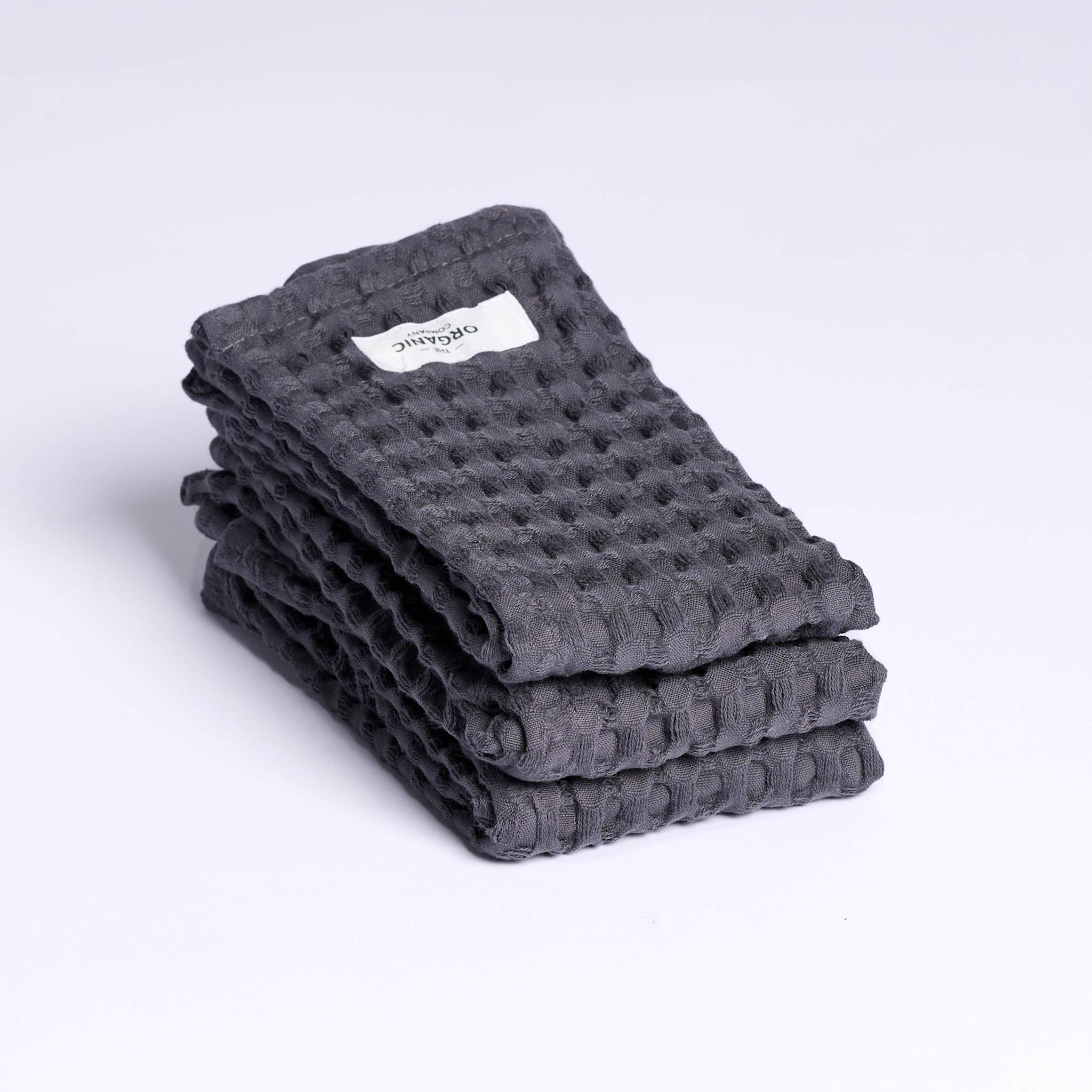 Big Waffle Wash Cloth (pack of 3 pcs) - 110 Dark grey