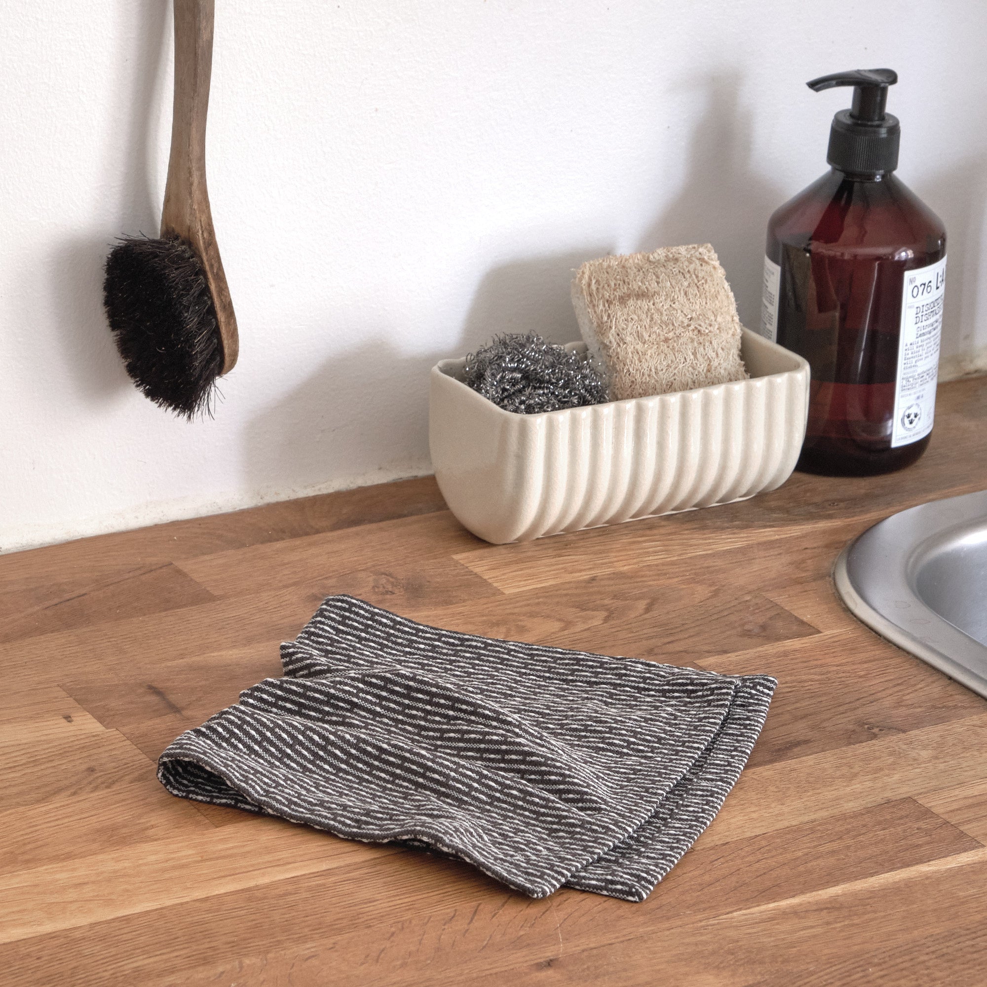 The Organic Company Urban kitchen cloth m (3 pack) Piqué 111 Evening grey