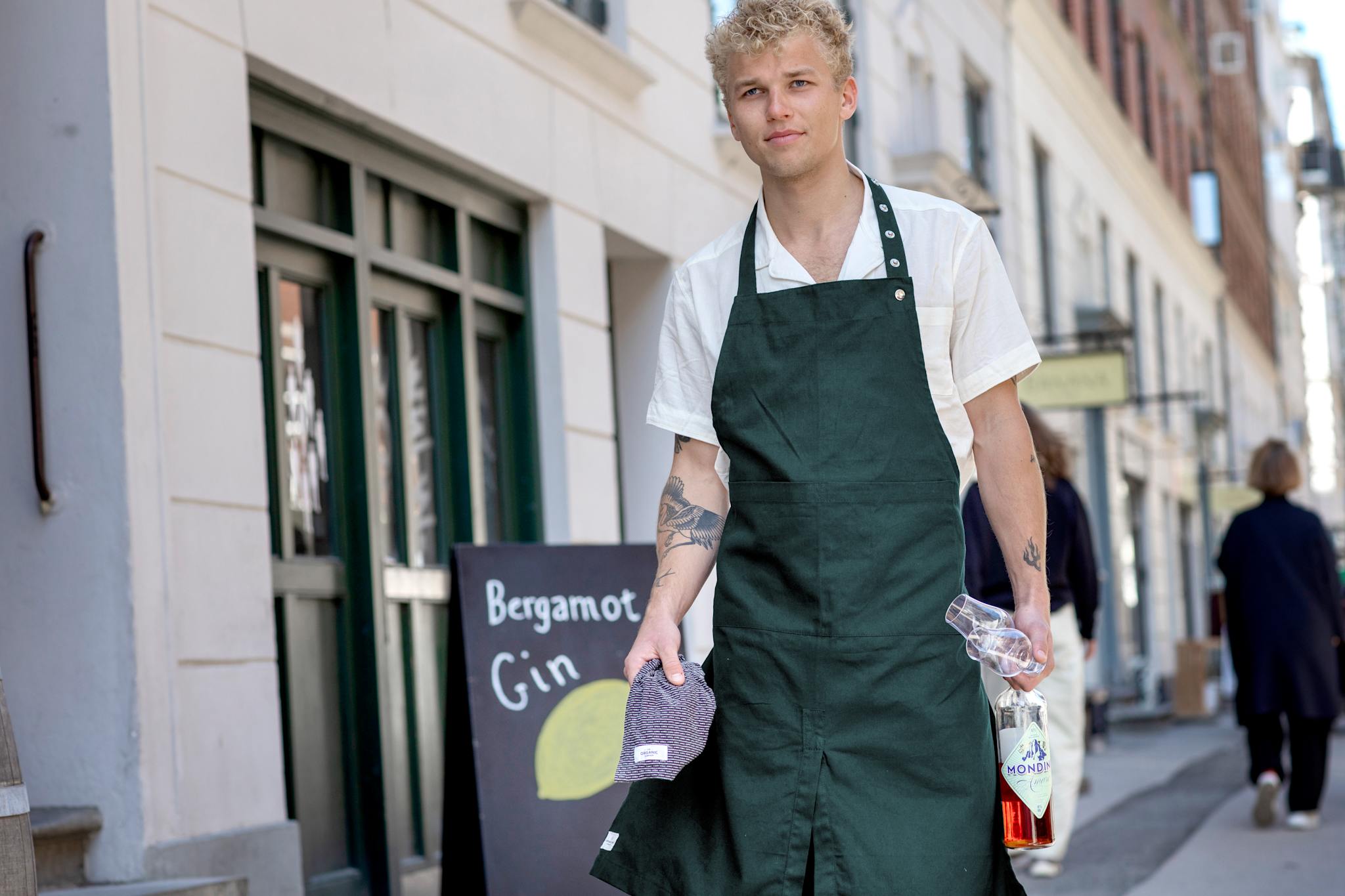 Apron with Pocket - 400 Dark green