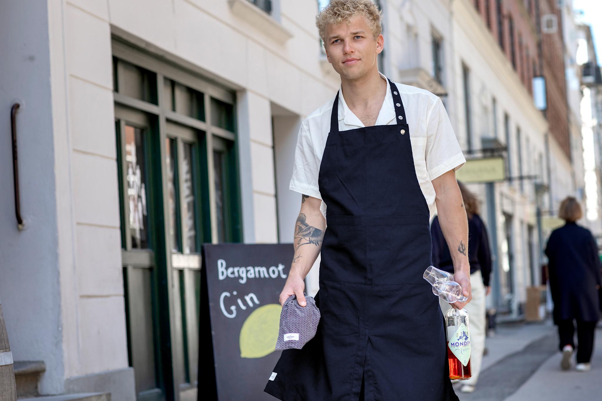 Apron with Pocket - 500 Dark blue