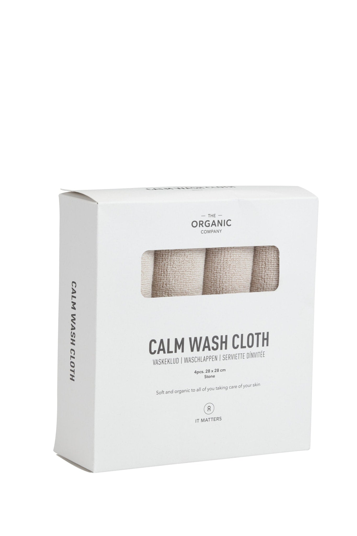 The Organic Company CALM Wash Cloths - 28 x 28 cm TerryPlain 202 Stone