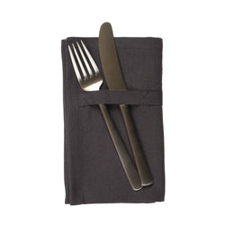 The Organic Company Dinner Napkins Herringbone 110 Dark grey