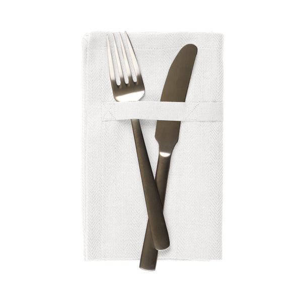 The Organic Company Dinner Napkins Herringbone 200 Natural white