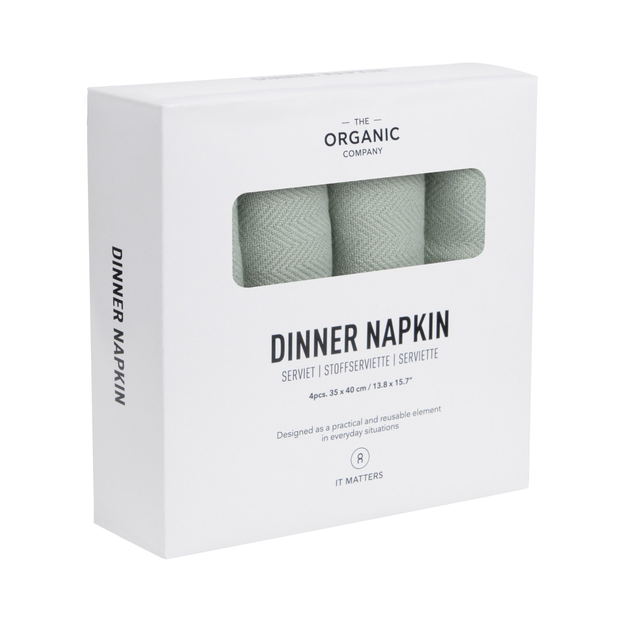 The Organic Company Dinner Napkins Herringbone 410 Dusty Mint