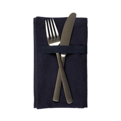 The Organic Company Dinner Napkins Herringbone 500 Dark blue