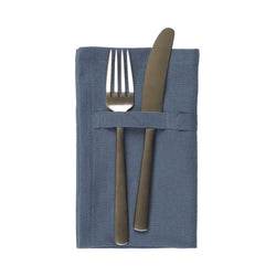 The Organic Company Dinner Napkins Herringbone 510 Grey blue