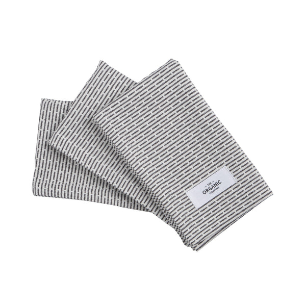 The Organic Company Kitchen cloths 3 pack Piqué 180 Morning grey