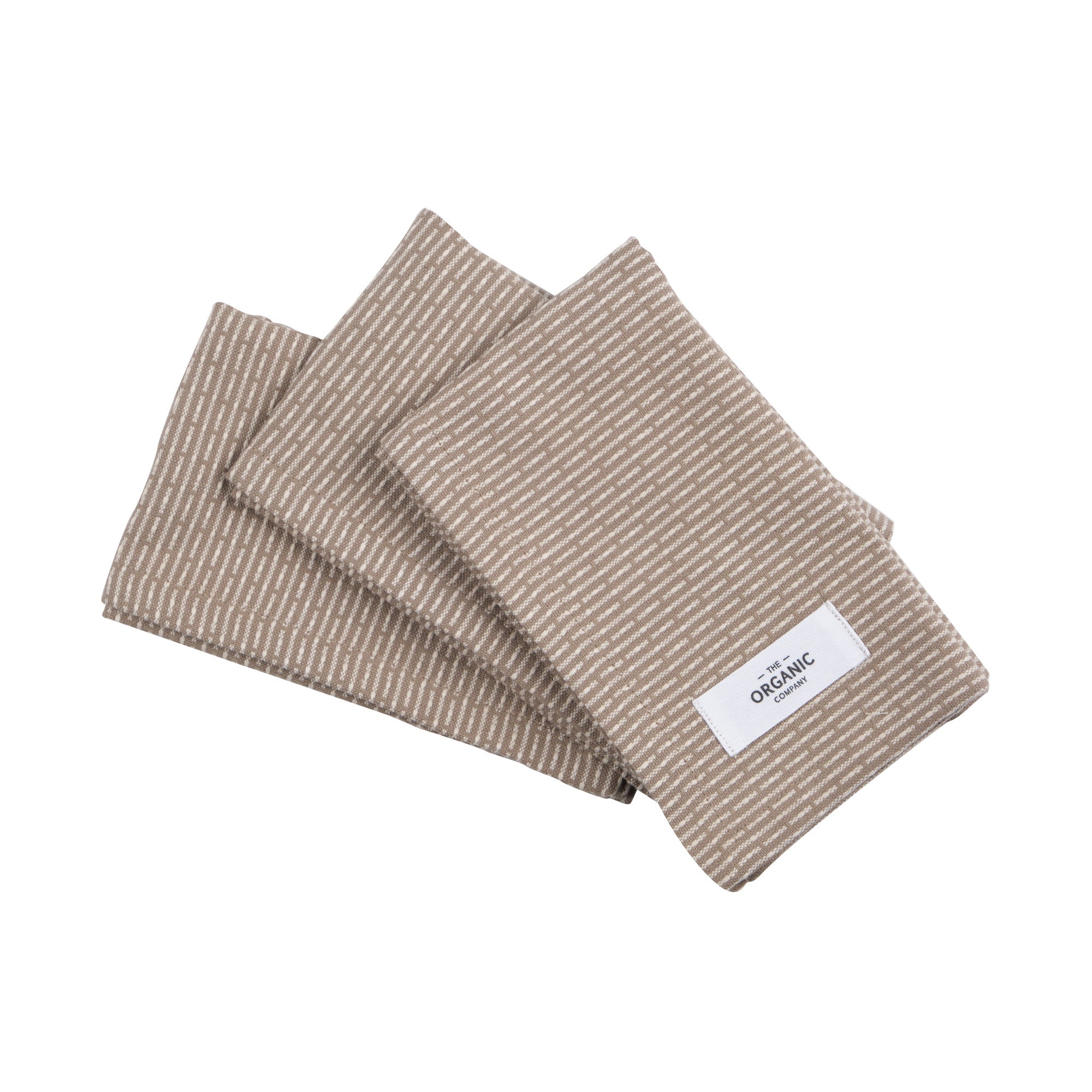 The Organic Company Kitchen cloths 3 pack Piqué 226 Clay stone