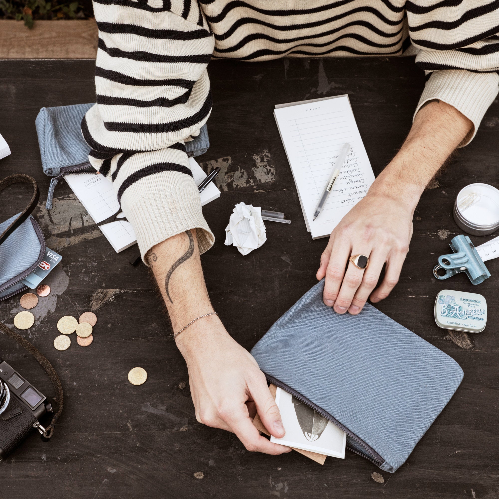 The Organic Company Purse Heavy canvas 512 Hayao - grey blue