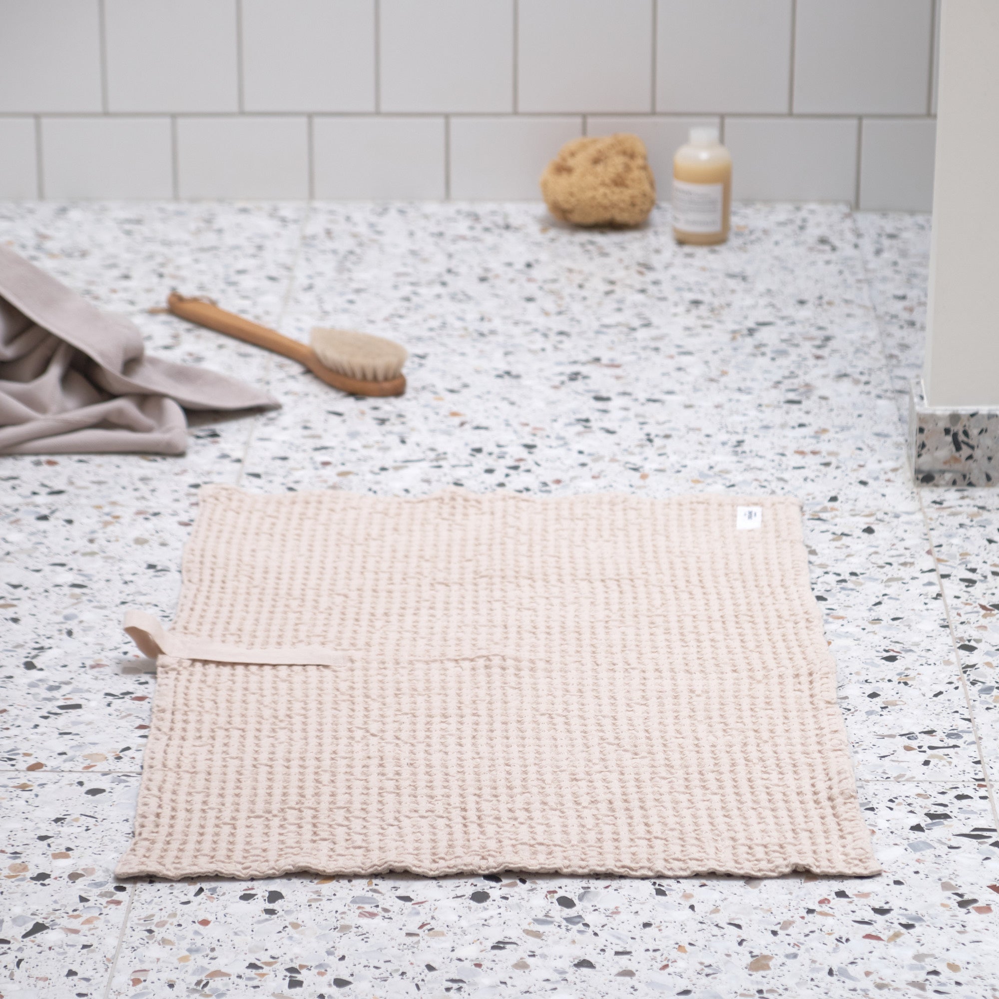 The Organic Company Big Waffle Bath Mat - 80 x 55 cm Big Waffle 202 Stone