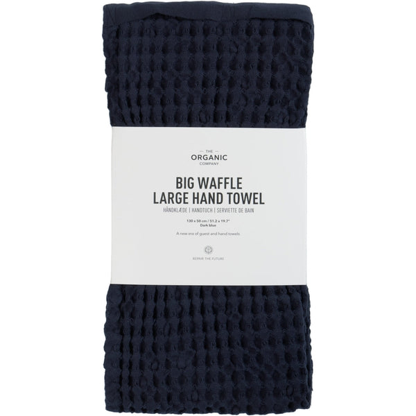 The Organic Company Big Waffle Large Hand Towel 130 x 50 cm Big Waffle 500 Dark blue