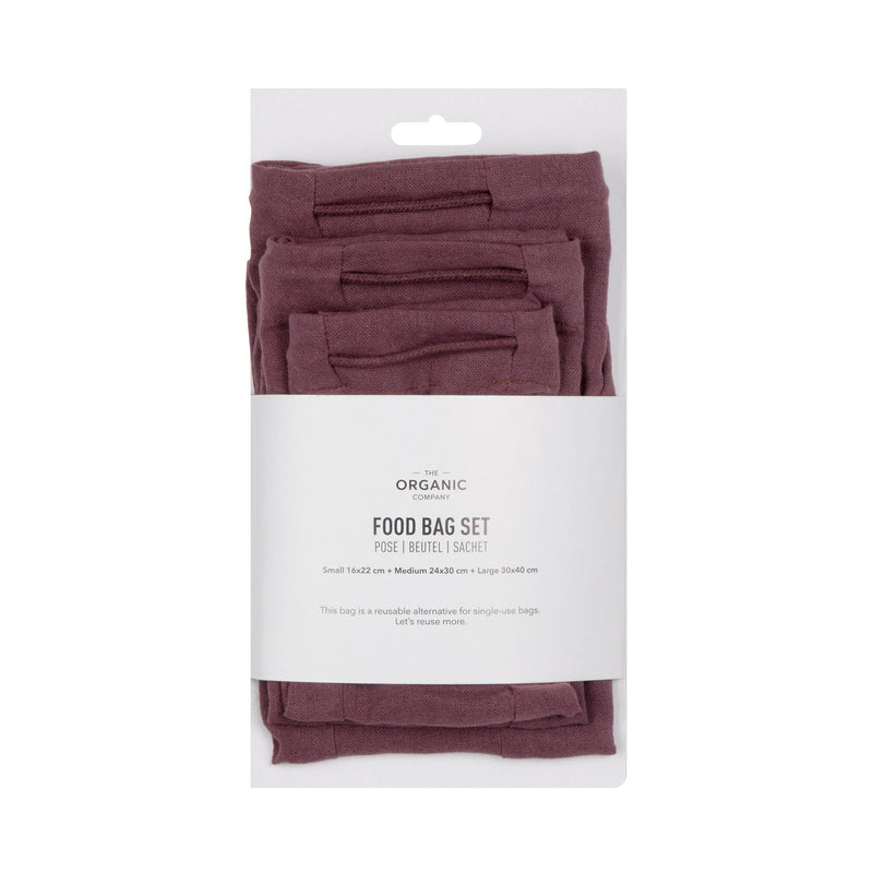 The Organic Company Food bag Set Gauze 390 Maroon