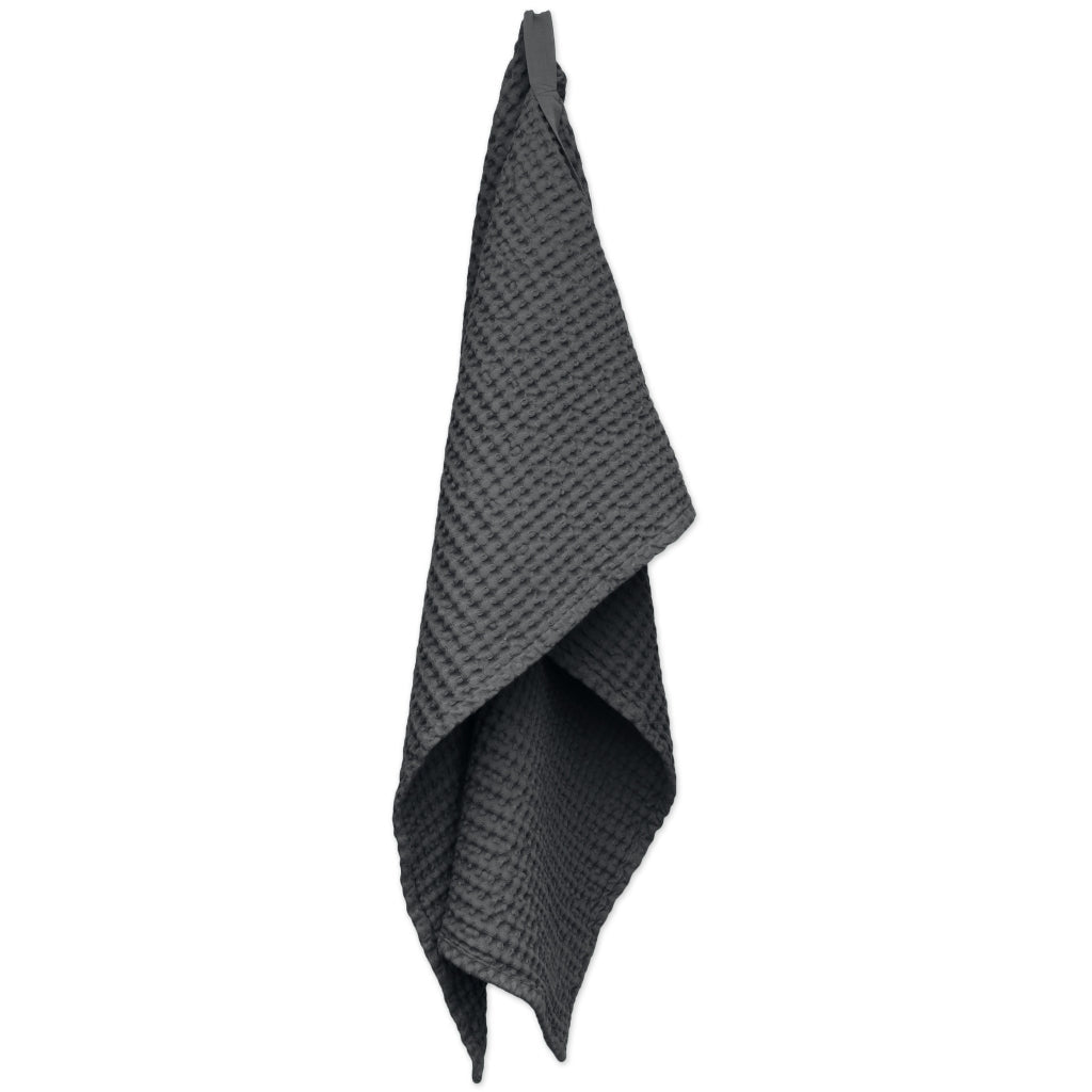 The Organic Company Big Waffle Large Hand Towel 130 x 50 cm Big Waffle 110 Dark grey