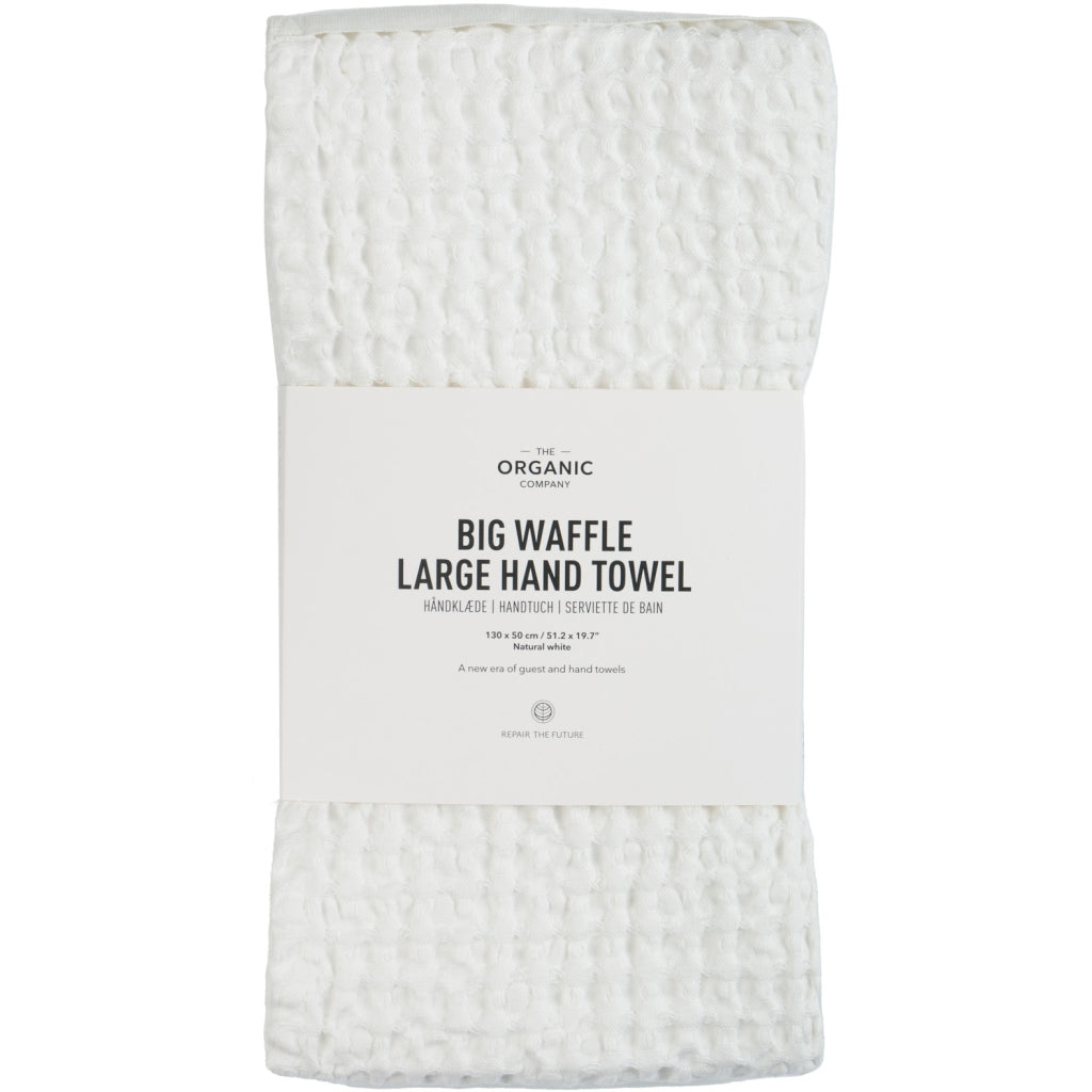 The Organic Company Big Waffle Large Hand Towel 130 x 50 cm Big Waffle 200 Natural white