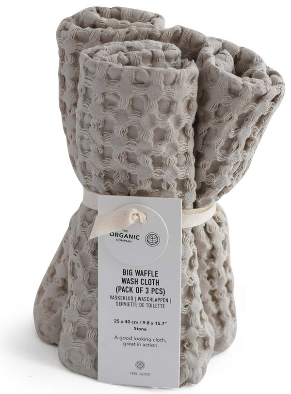 Big Waffle Wash Cloth (pack of 3 pcs) - 202 Stone