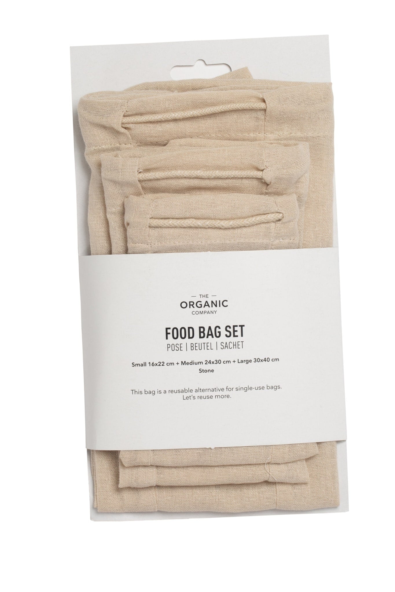 The Organic Company Food bag Set Gauze 202 Stone