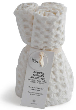 Big Waffle Wash Cloth (pack of 3 pcs) - 200 Natural white