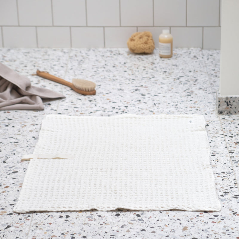 The Organic Company Big Waffle Bath Mat - 80 x 55 cm Big Waffle 200 Natural white