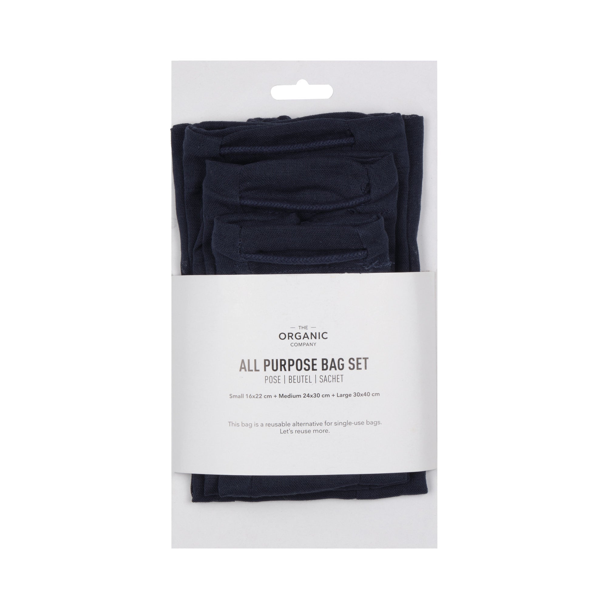 The Organic Company All Purpose Bag Set Gauze 500 Dark blue