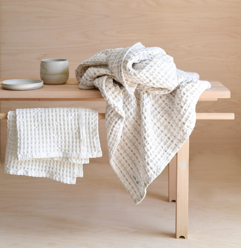 Big Waffle Towel and Blanket - 205 Natural white stone