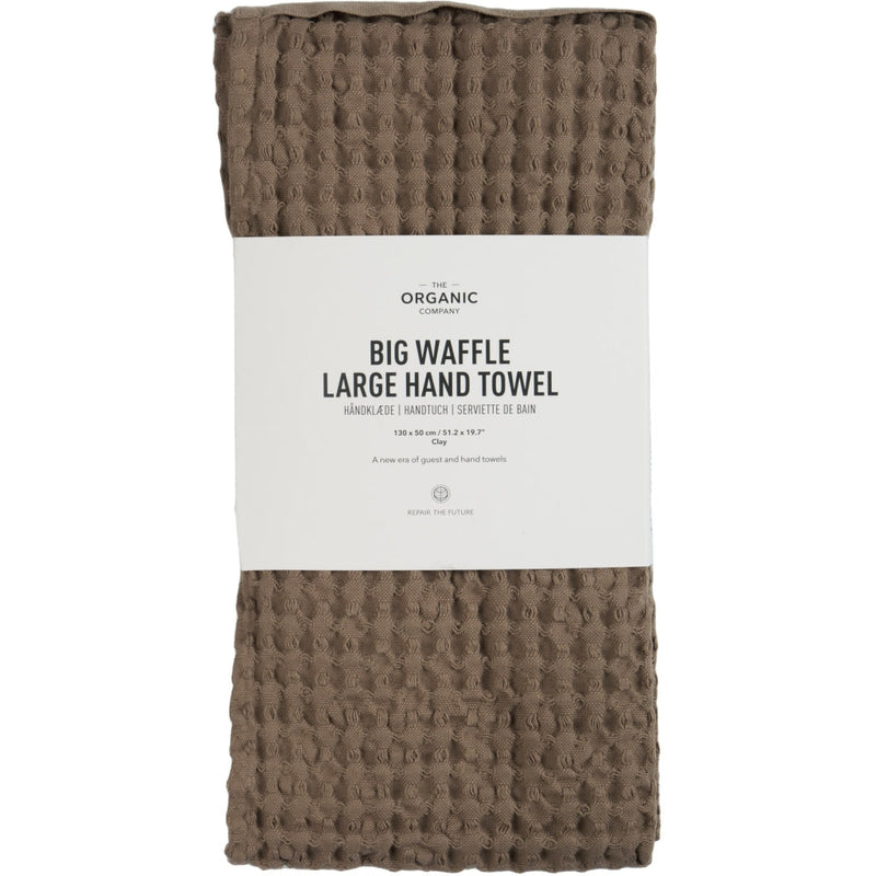 The Organic Company Big Waffle hand towel, 50 x 130 cm, dark grey