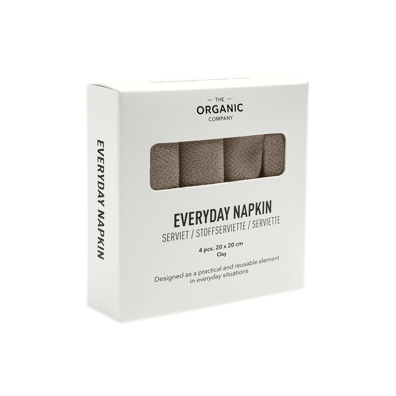 The Organic Company Everyday Napkin Herringbone 225 Clay