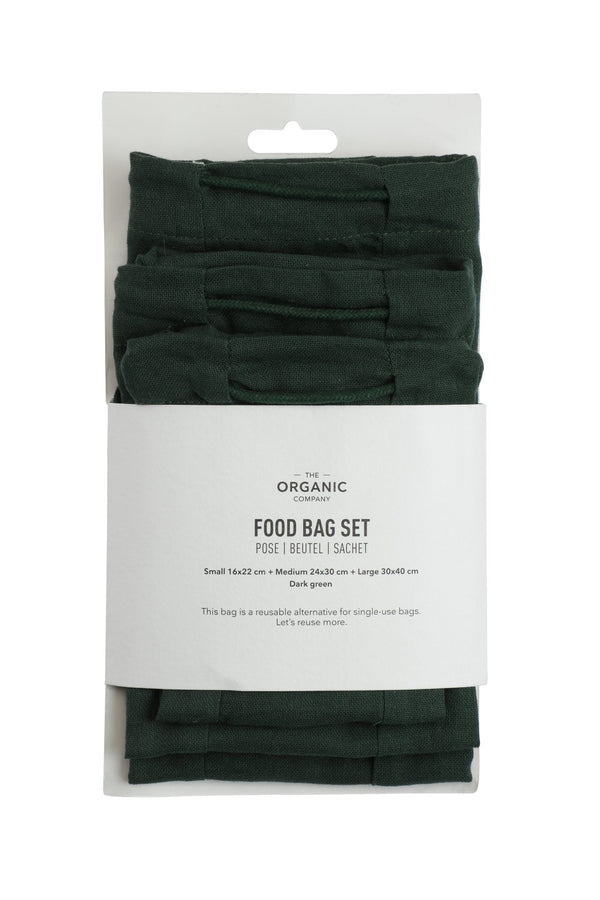 The Organic Company Food bag Set Gauze 400 Dark green