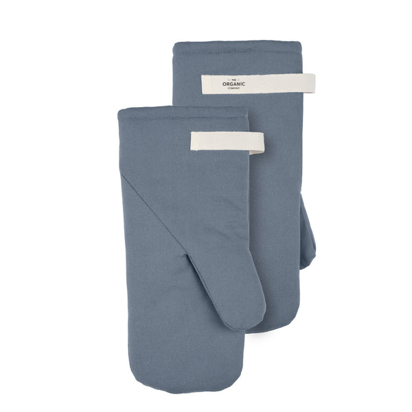 The Organic Company Oven Mitts Large Canvas 510 Grey blue